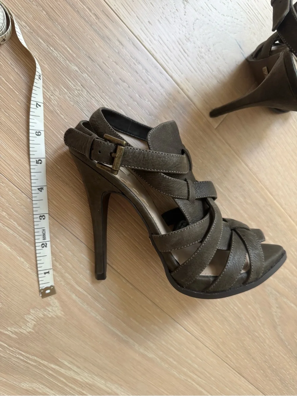 Zara Leather Heels Sandals - Size 38 (7.5) - Picture 3 of 6